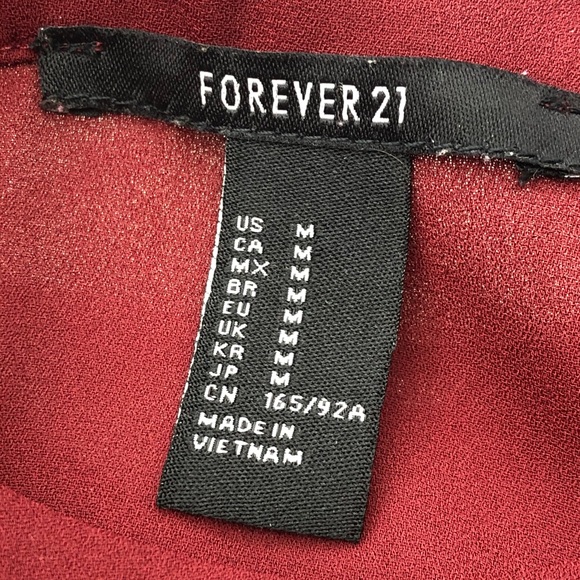 Burgundy flowy long sleeve blouse - Picture 4 of 5